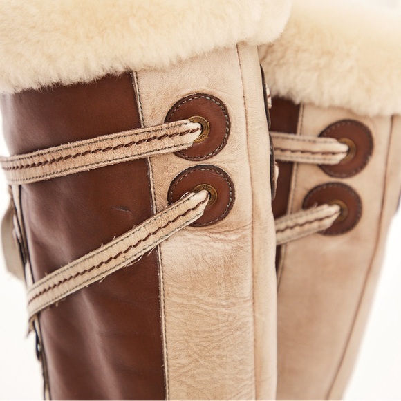 70’s leather and shearling winter boots - Picture 4 of 9